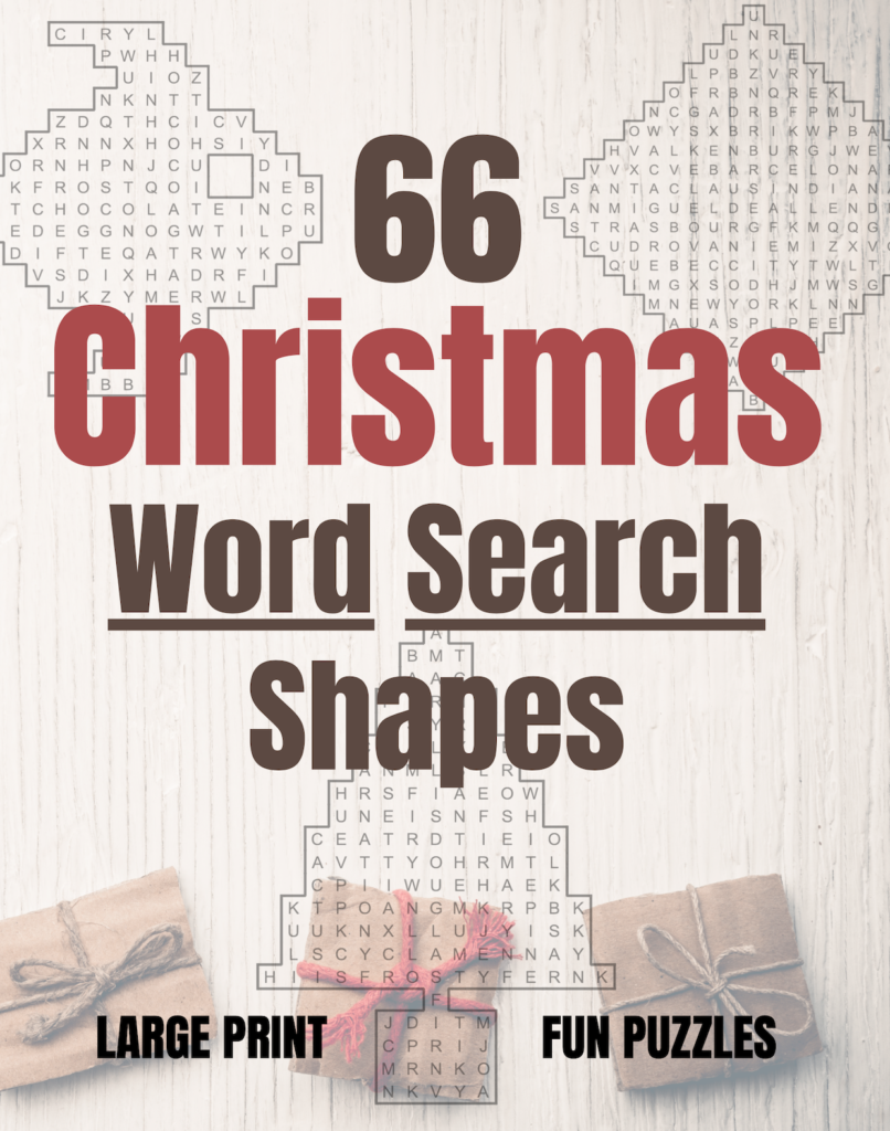 66 Christmas Word Search Shapes Puzzles