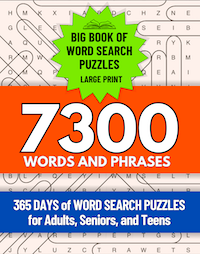 365 Days of Word Search Puzzles, 7300 Words and Phrases, Large Print